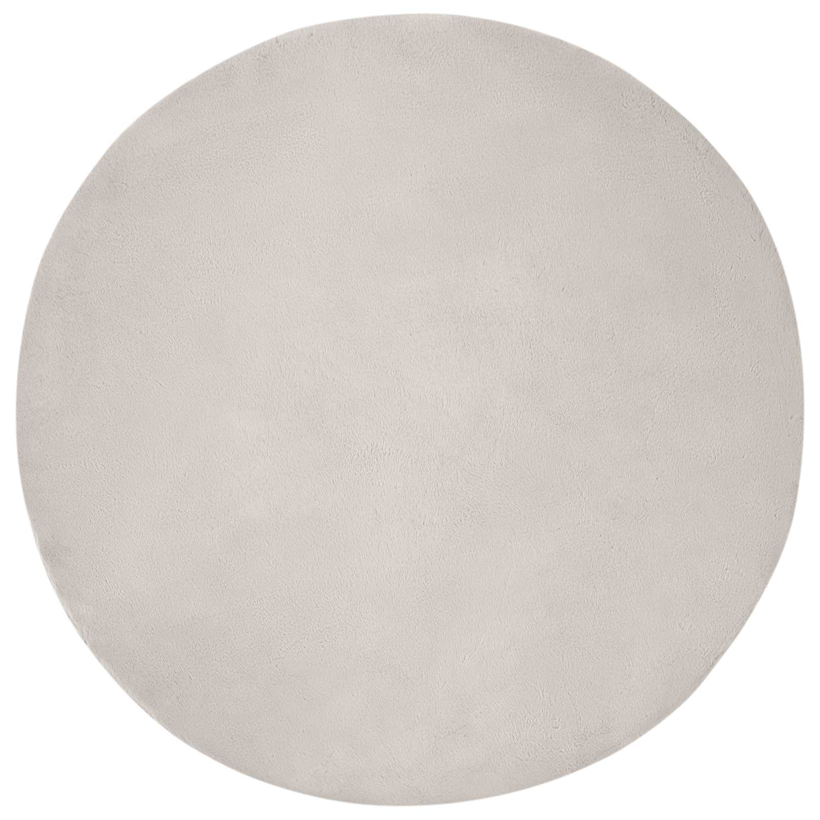 Vidaxl nep konijnenbont tapijt olite beige ø 80 cm polyester