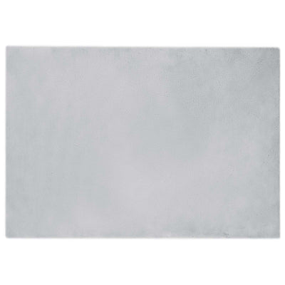 VidaXL alfombra de piel sintética de conejo gris oilte 160 x 230 cm poliéster