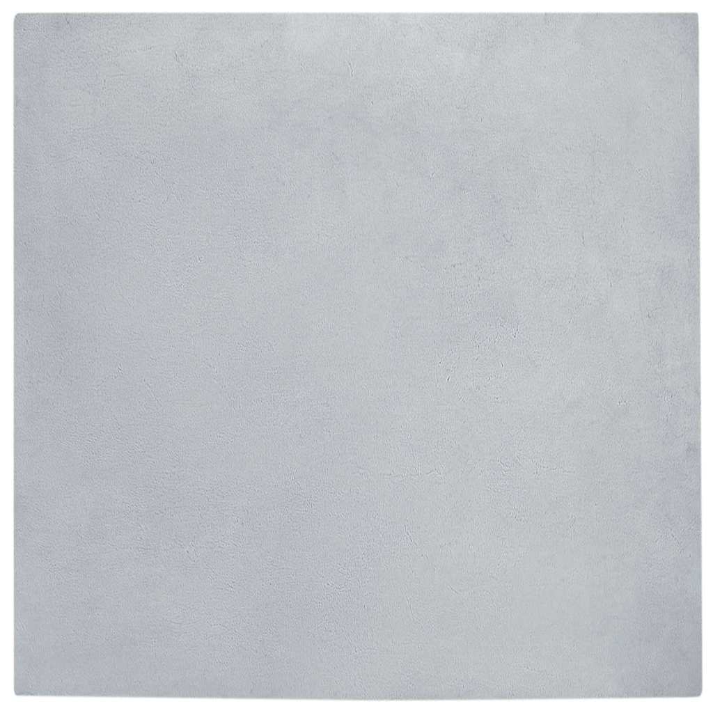 Vidaxl nep konijnenbont tapijt olite grijs 200 x 200 cm polyester
