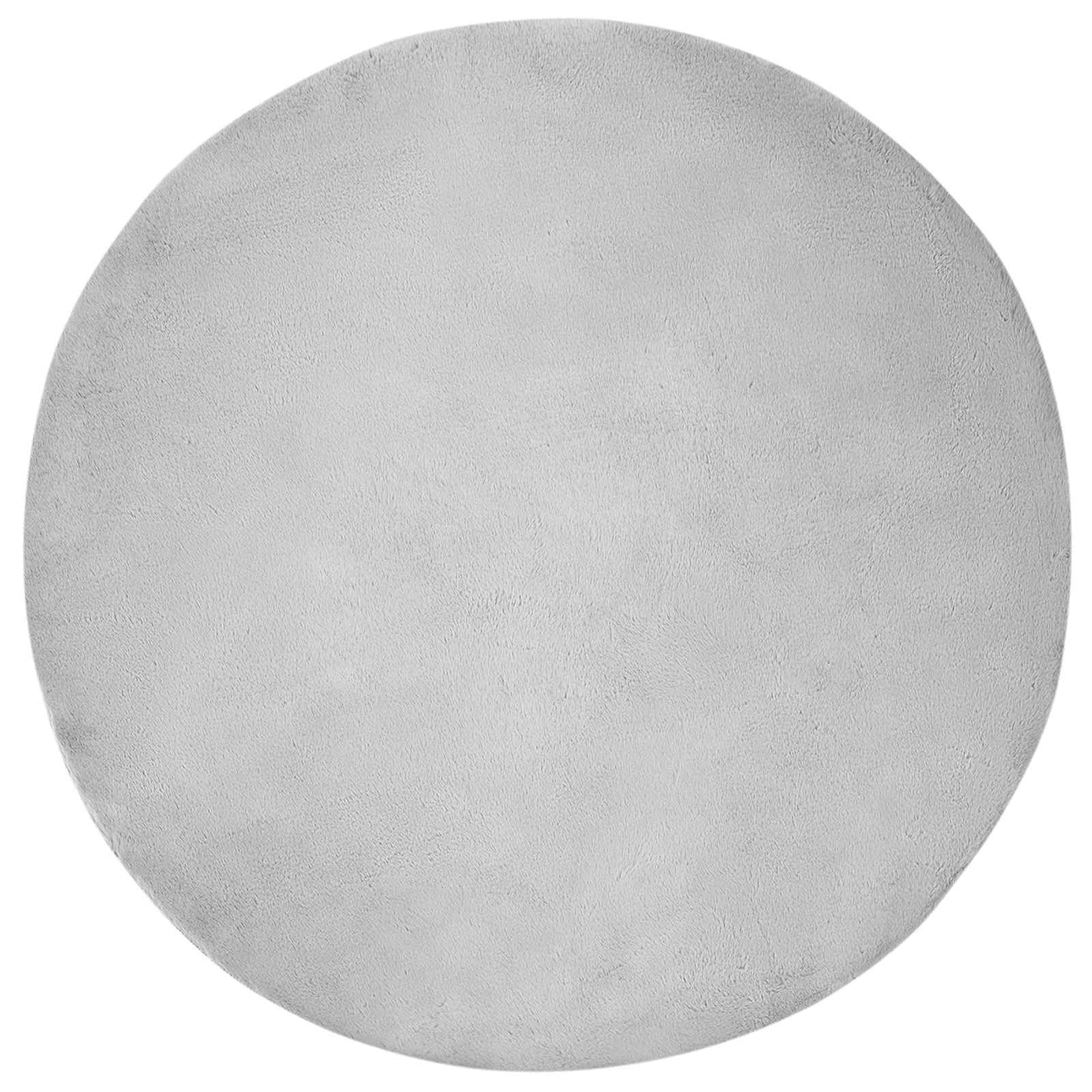 Vidaxl nep konijnenbont tapijt olite grijs ø 100 cm polyester