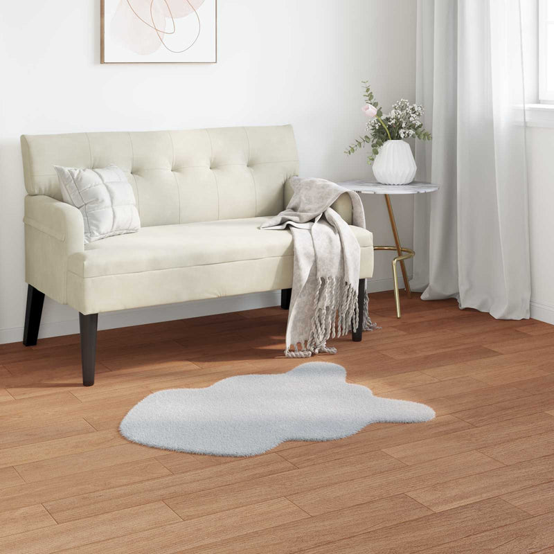 Vidaxl nep konijnenbont tapijt olite grijs 50 x 80 cm polyester