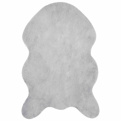 VidaXL alfombra de piel sintética de conejo gris oilte 80 x 120 cm poliéster