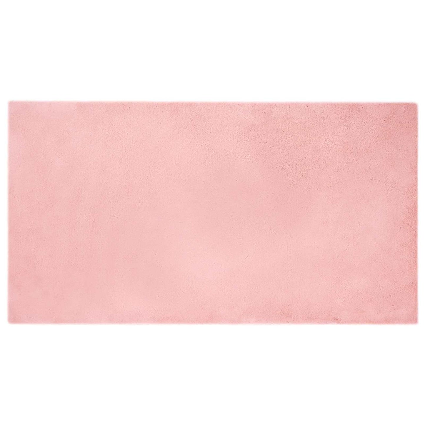 Vidaxl nep konijnenbont tapijt olite roze 60 x 110 cm polyester