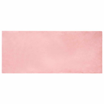 VidaXL alfombra de piel sintética de conejo rosa oilte 80 x 200 cm poliéster