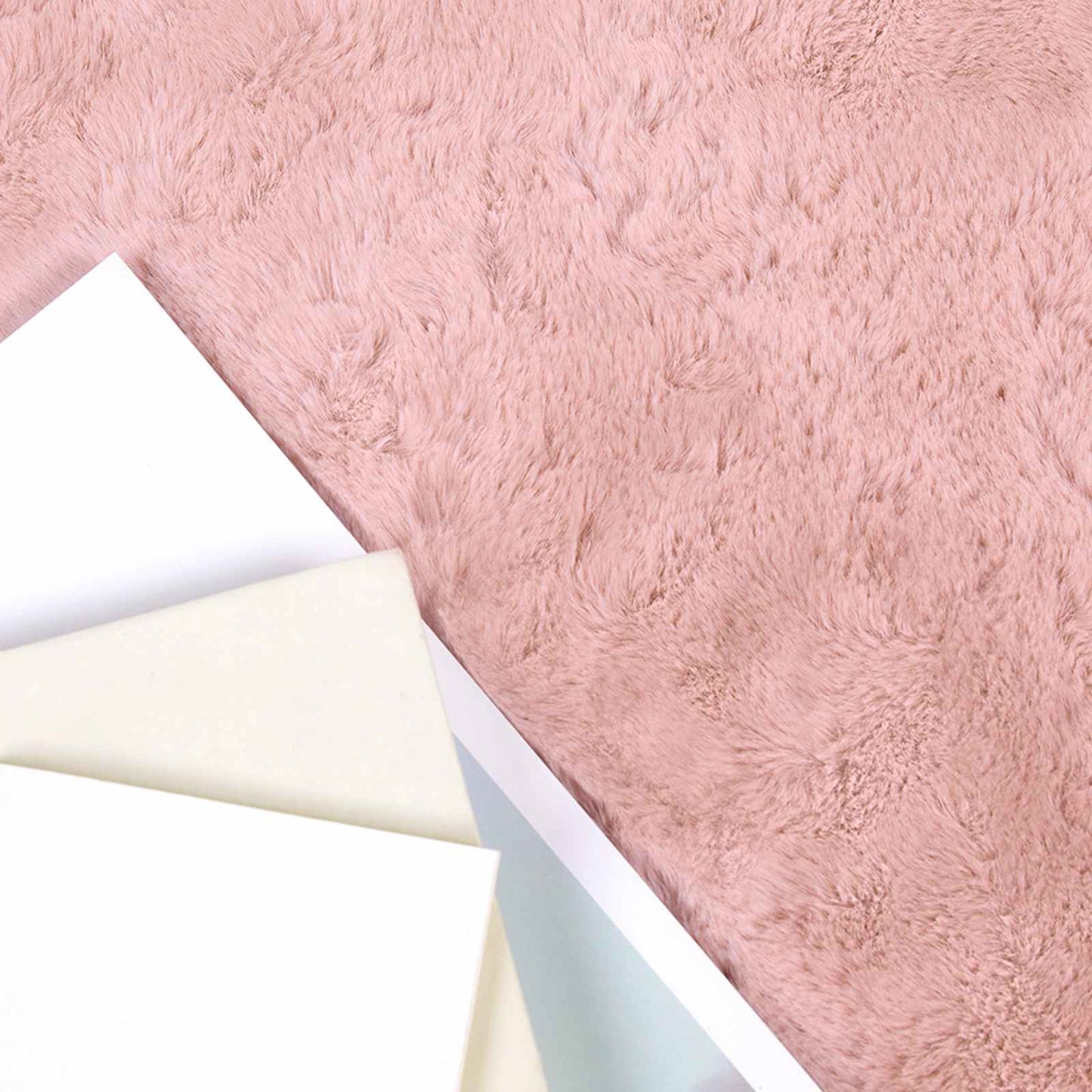 Vidaxl nep konijnenbont tapijt olite roze 120 x 170 cm polyester