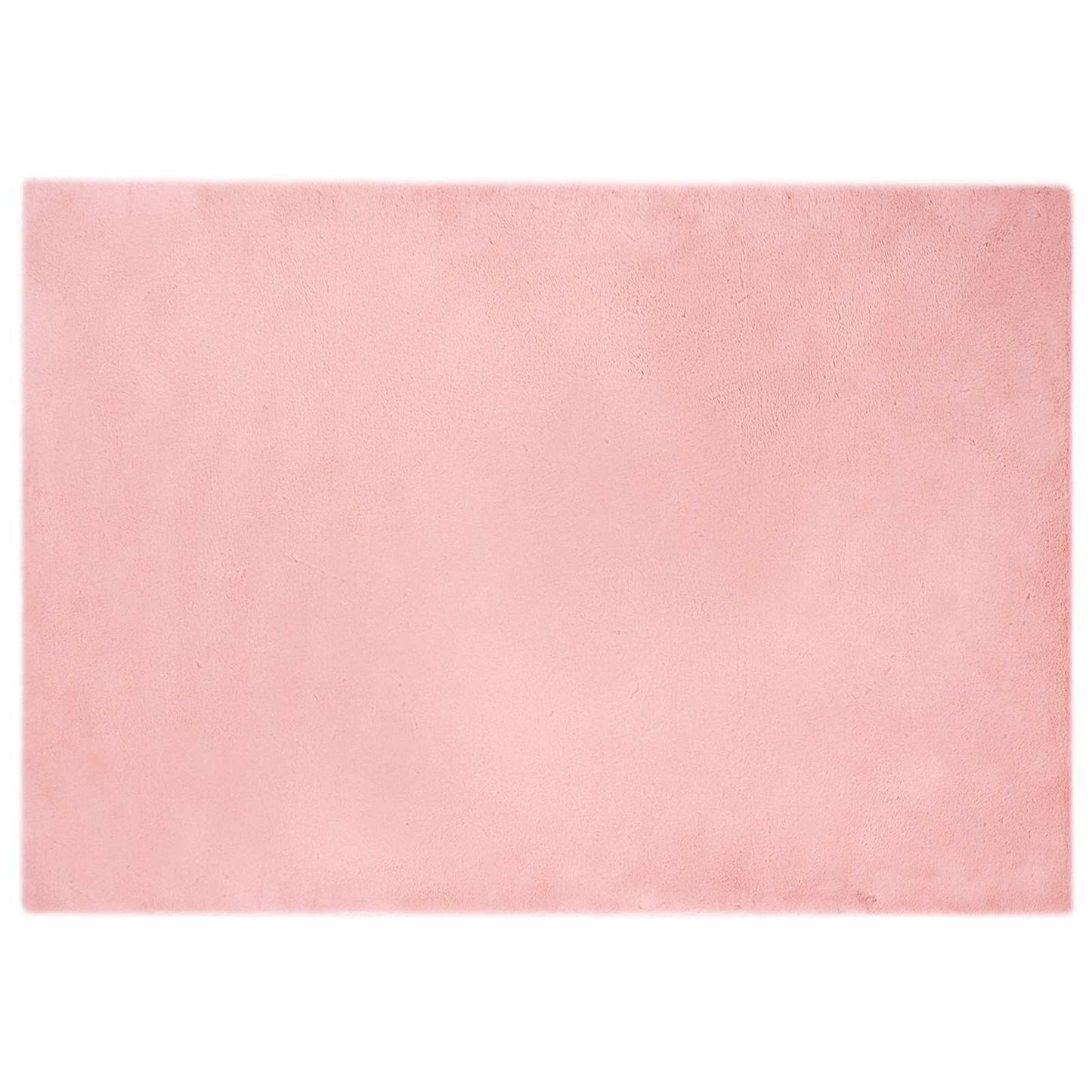 Vidaxl nep konijnenbont tapijt olite roze 140 x 200 cm polyester