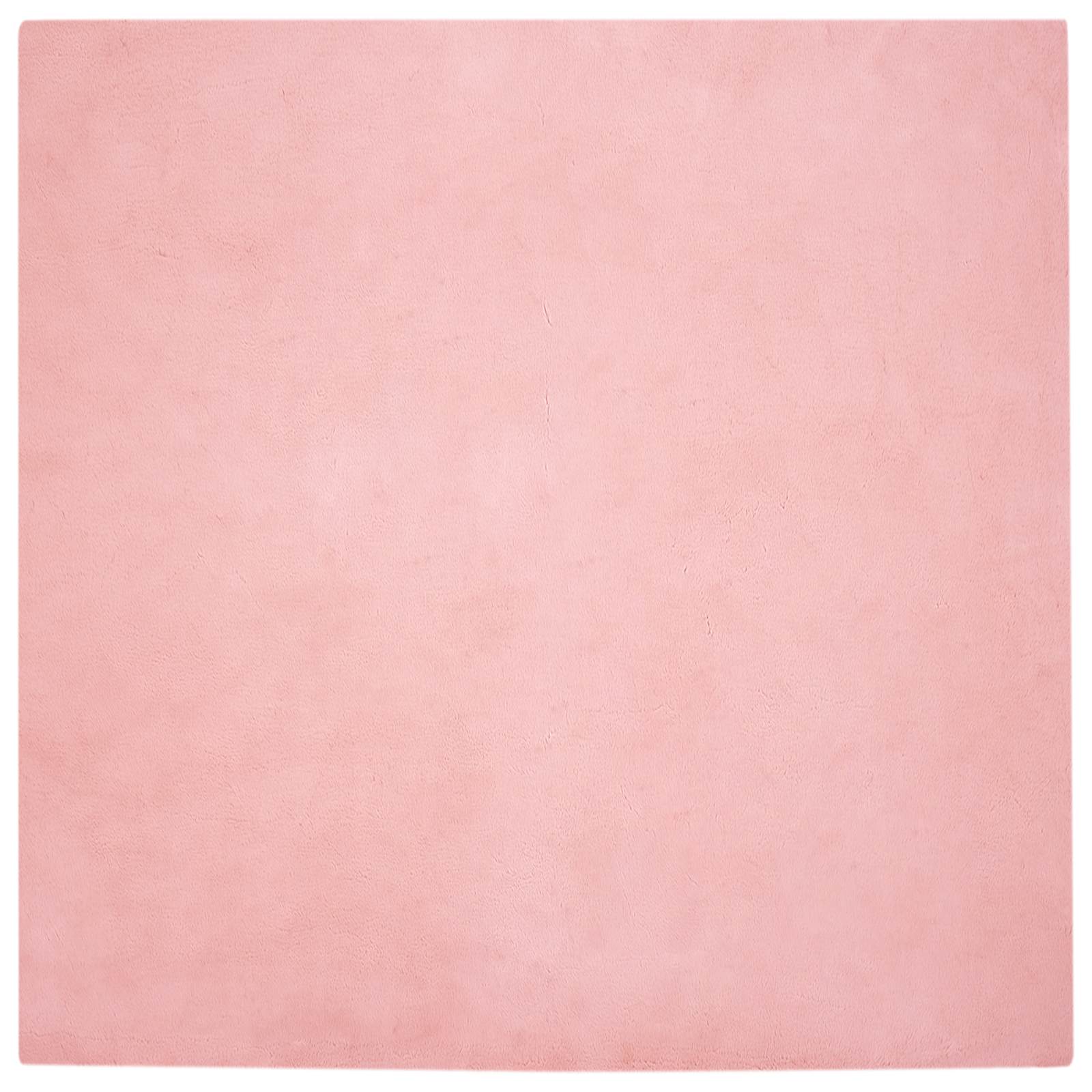 Vidaxl nep konijnenbont tapijt olite roze 120 x 120 cm polyester
