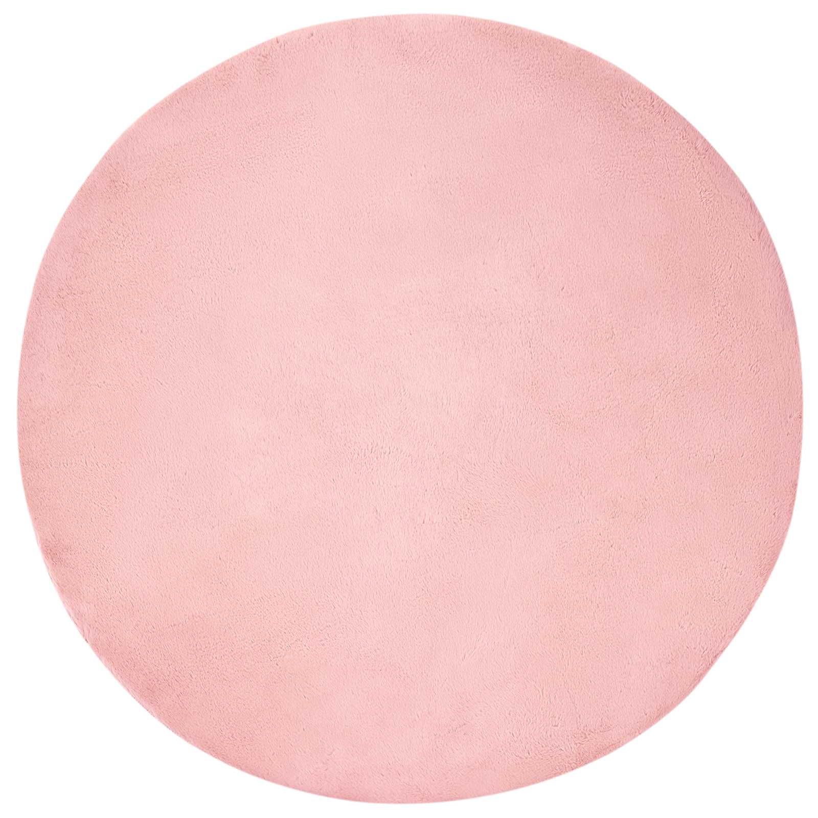 Vidaxl nep konijnenbont tapijt olite roze ø 80 cm polyester