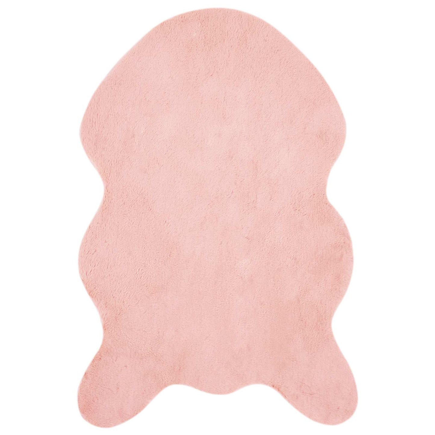 Vidaxl nep konijnenbont tapijt olite roze 60 x 90 cm polyester