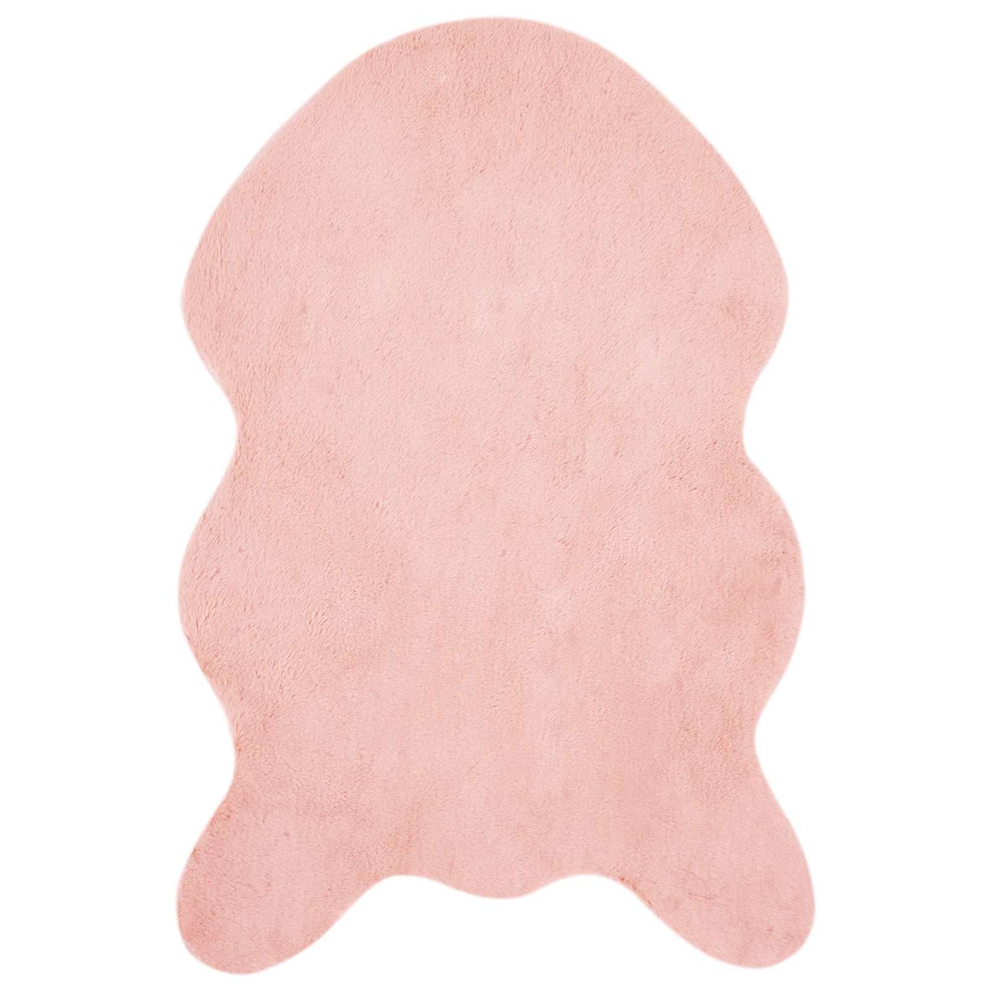 Vidaxl nep konijnenbont tapijt olite roze 80 x 120 cm polyester