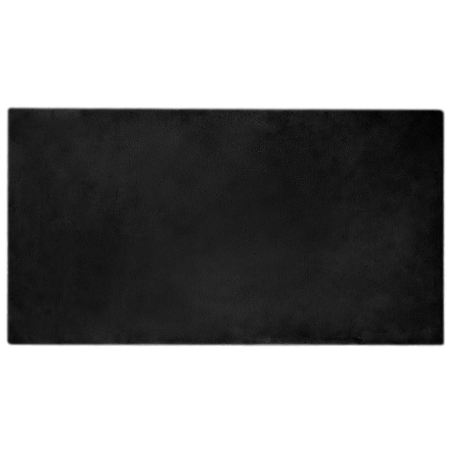 Vidaxl nep konijnenbont tapijt olite zwart 80 x 150 cm polyester