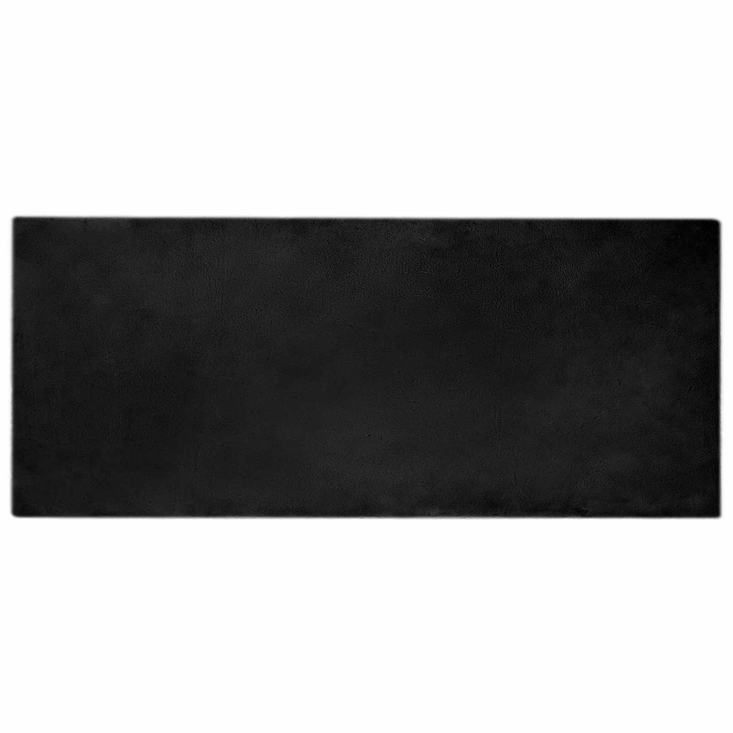 Vidaxl nep konijnenbont tapijt olite zwart 80 x 200 cm polyester