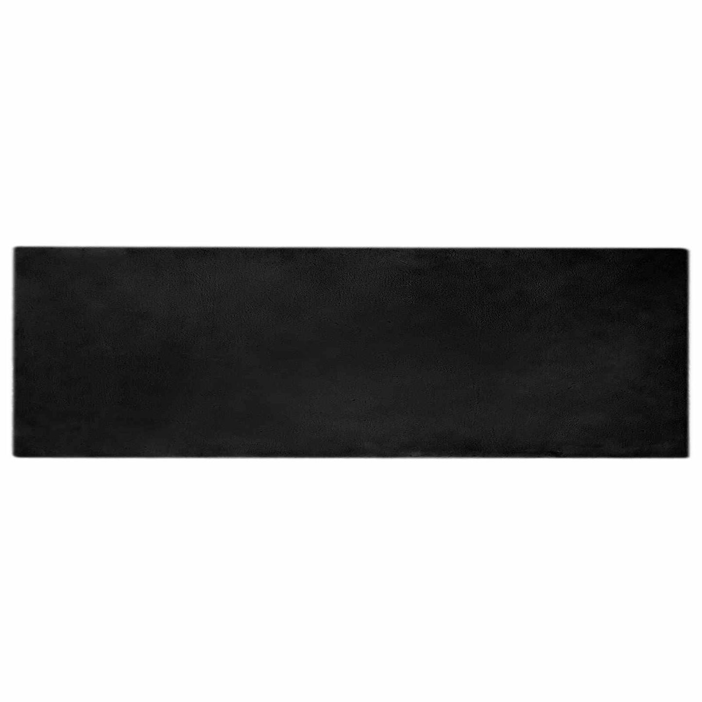 Vidaxl nep konijnenbont tapijt olite zwart 80 x 250 cm polyester
