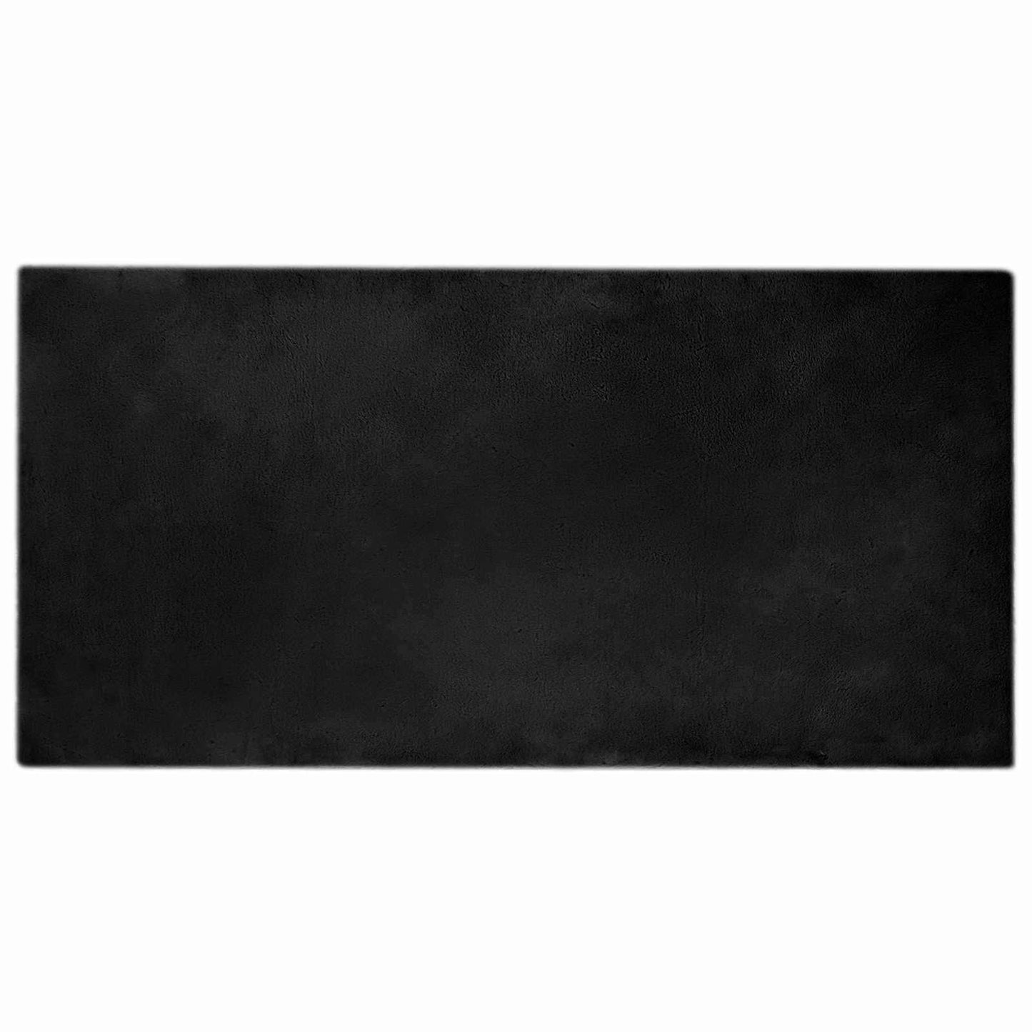 Vidaxl nep konijnenbont tapijt olite zwart 100 x 200 cm polyester