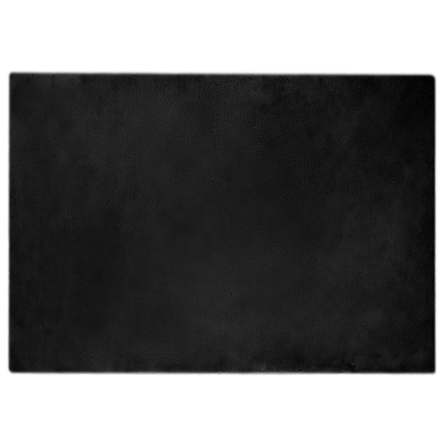 Vidaxl nep konijnenbont tapijt olite zwart 140 x 200 cm polyester