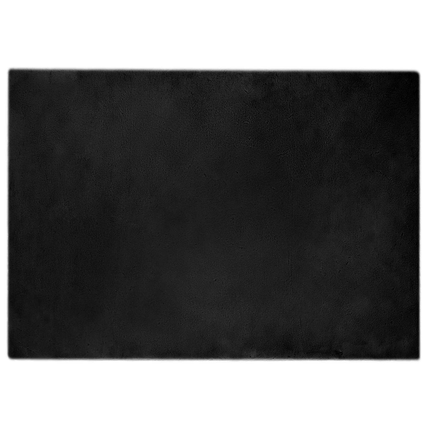 Vidaxl nep konijnenbont tapijt olite zwart 160 x 230 cm polyester