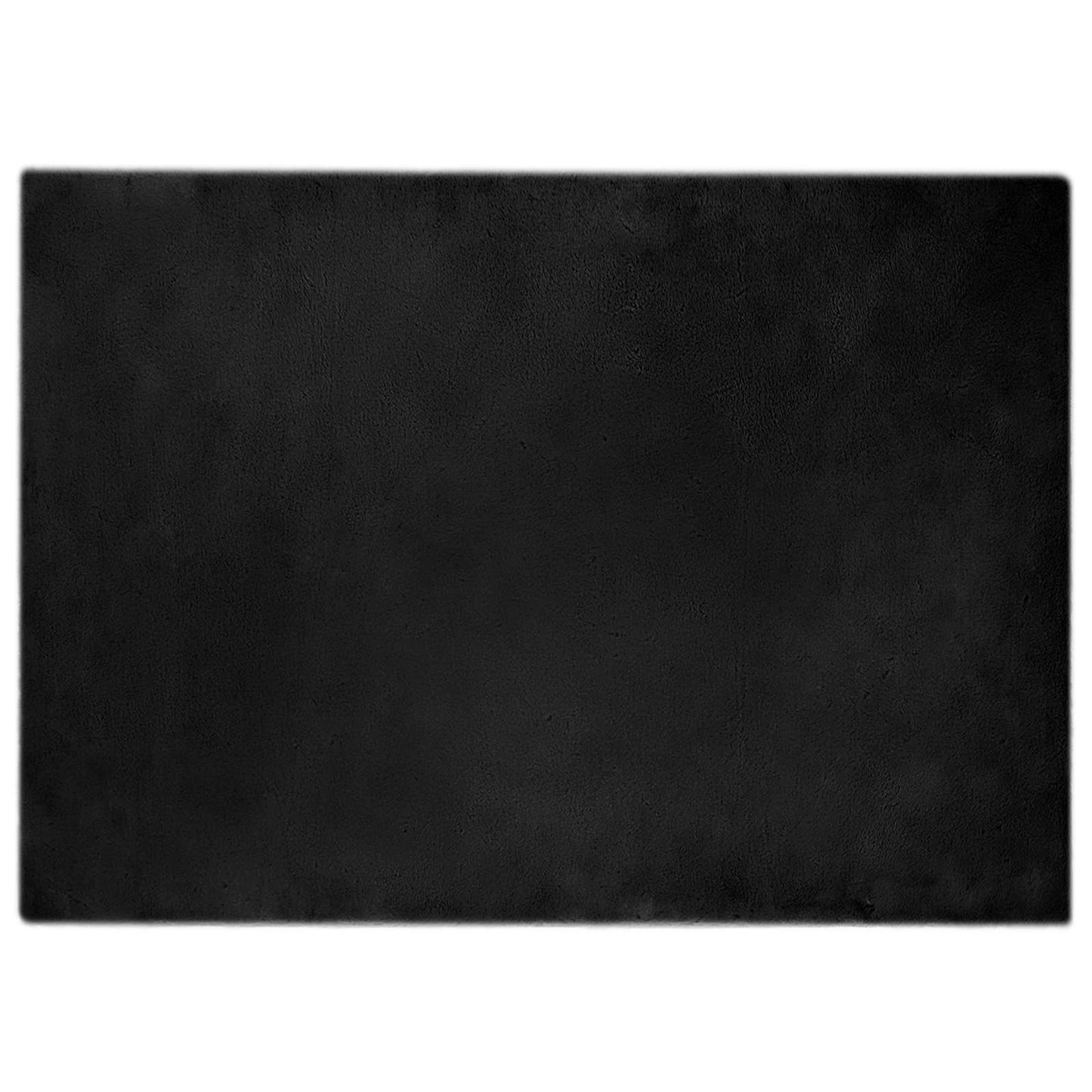 Vidaxl nep konijnenbont tapijt olite zwart 240 x 340 cm polyester