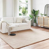 Vidaxl nep konijnenbont tapijt olite taupe 240 x 240 cm polyester
