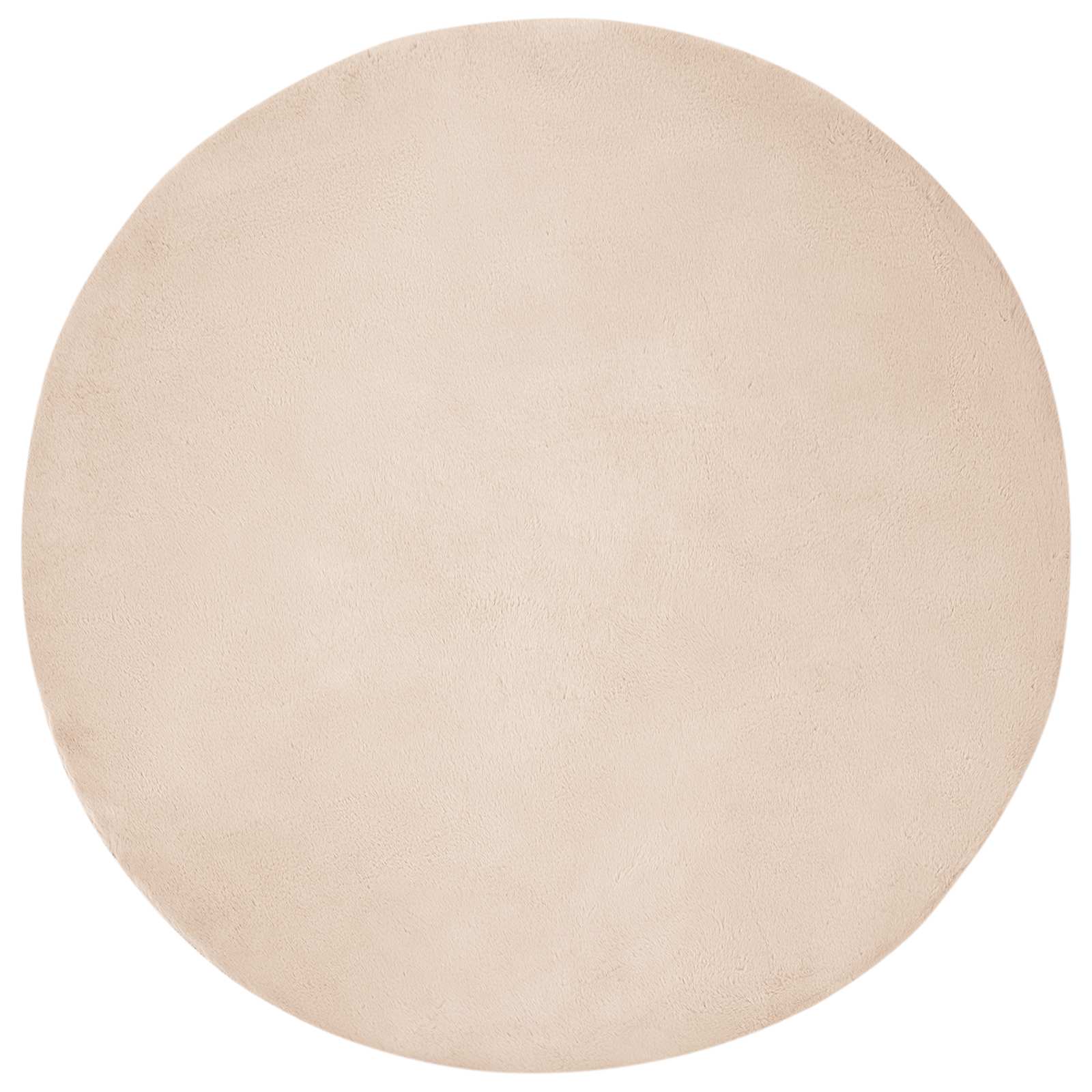 Vidaxl nep konijnenbont tapijt olite taupe ø 200 cm polyester