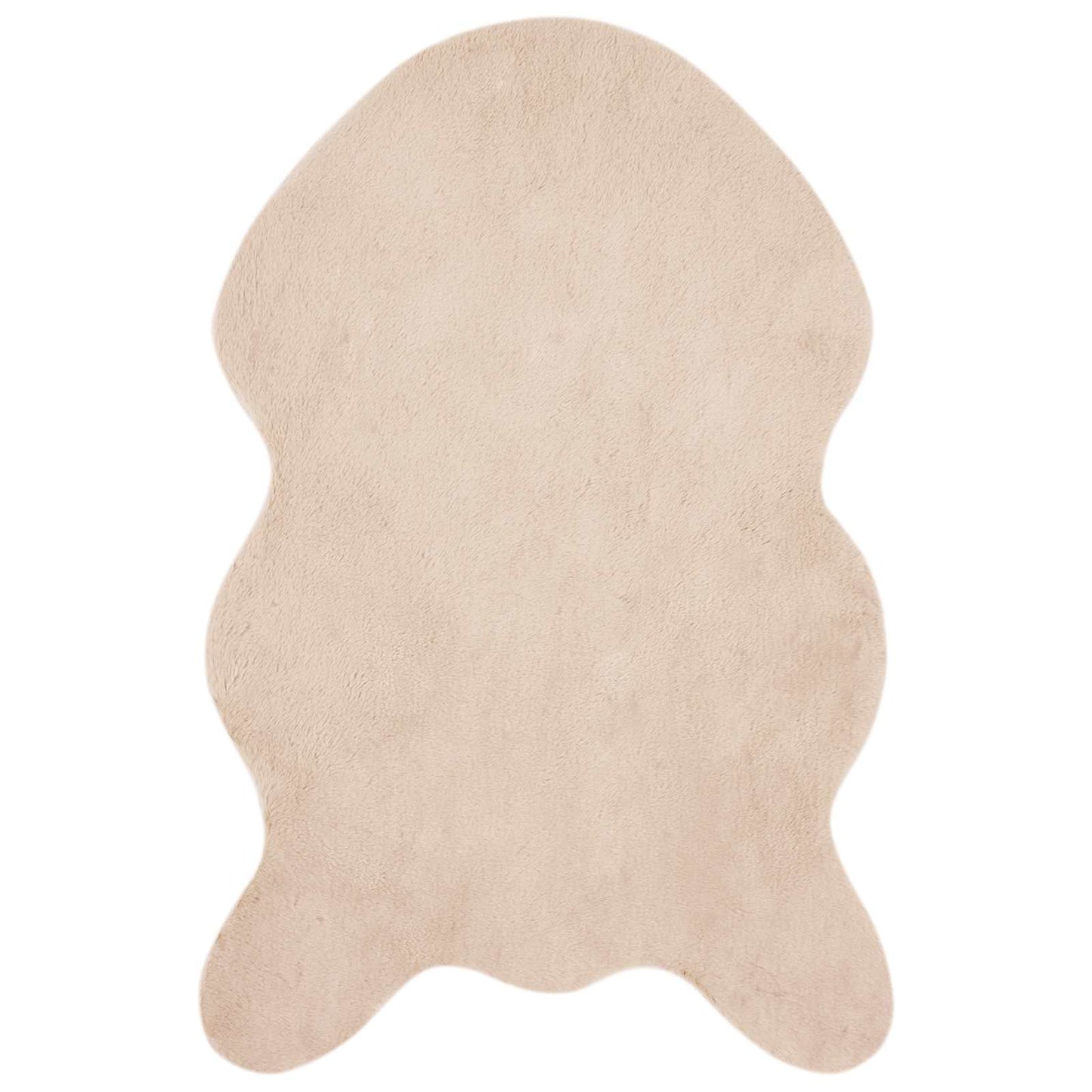 Vidaxl nep konijnenbont tapijt olite taupe 50 x 80 cm polyester