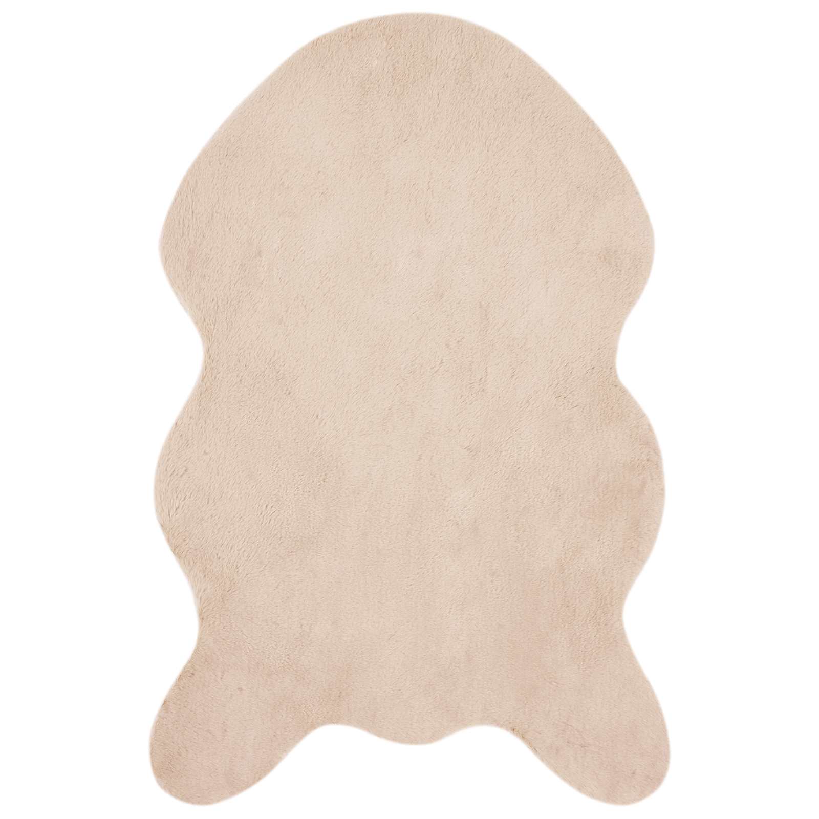Vidaxl nep konijnenbont tapijt olite taupe 60 x 90 cm polyester