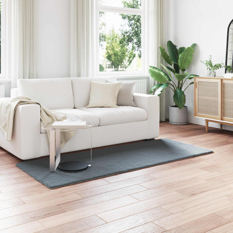 Vidaxl nep konijnenbont tapijt olite antraciet 80 x 200 cm polyester