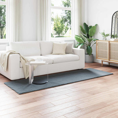 VidaXL tappeto in finta pelliccia di coniglio oilte antracite 80 x 250 cm poliestere