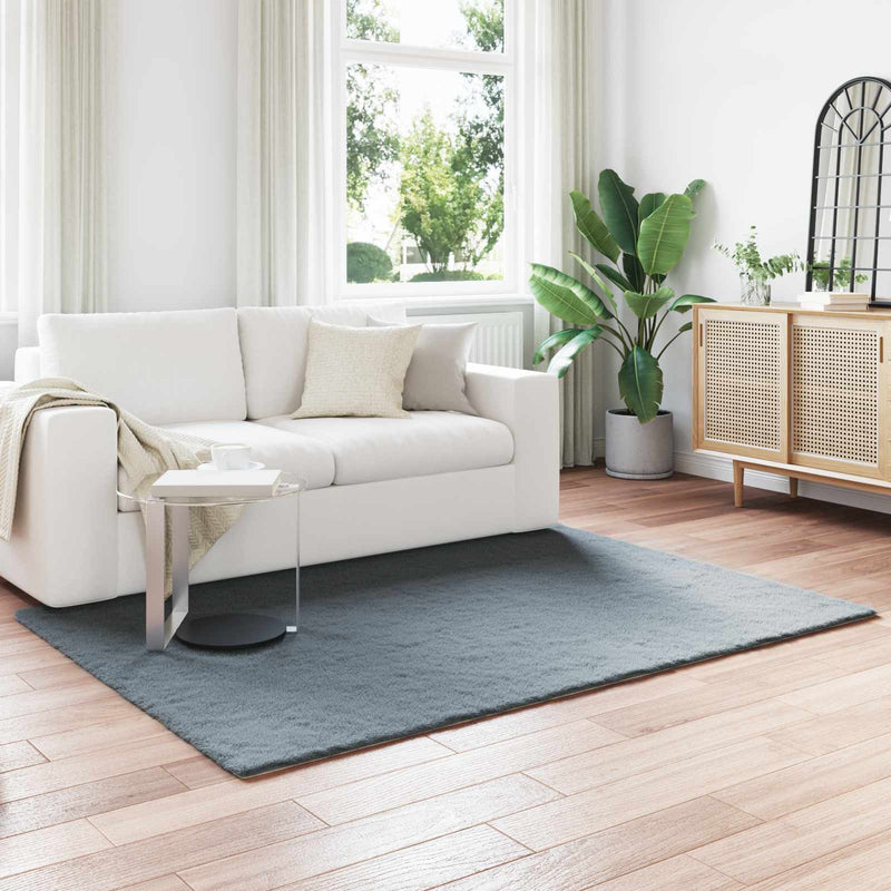 Vidaxl nep konijnenbont tapijt olite antraciet 120 x 170 cm polyester