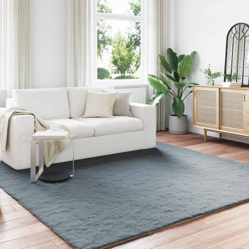 Vidaxl nep konijnenbont tapijt olite antraciet 200 x 200 cm polyester