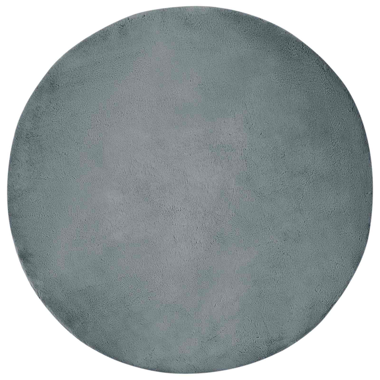 Vidaxl nep konijnenbont tapijt olite antraciet ø 80 cm polyester