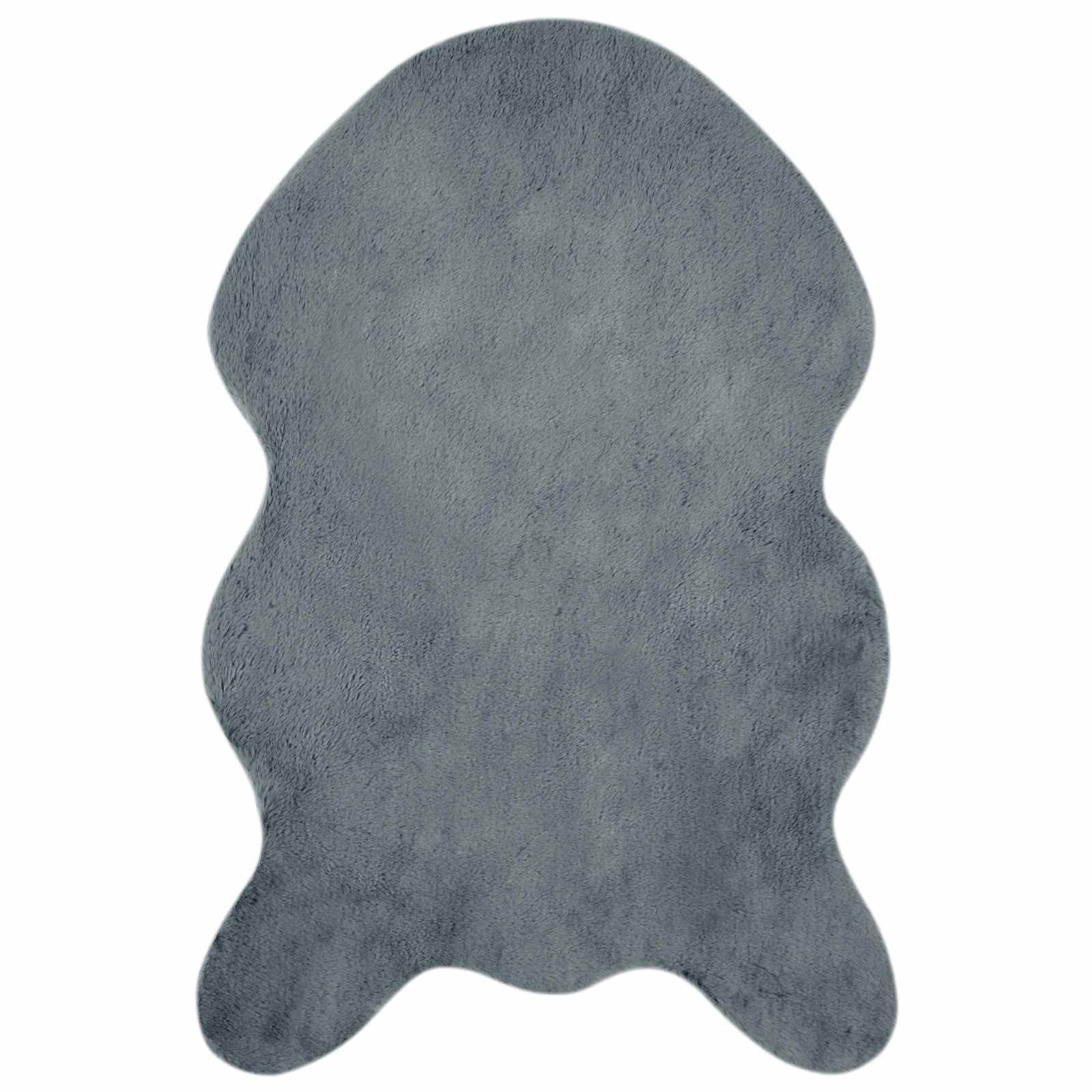 Vidaxl nep konijnenbont tapijt olite antraciet 80 x 120 cm polyester