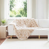 Vidaxl neppels konijnenbont deken olite beige 130 x 150 cm polyester