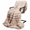Vidaxl neppels konijnenbont deken olite beige 240 x 270 cm polyester