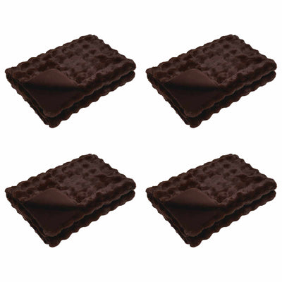 Vidaxl neppels konijnenbont deken olite 4 pcs kameel 130 x 150 cm