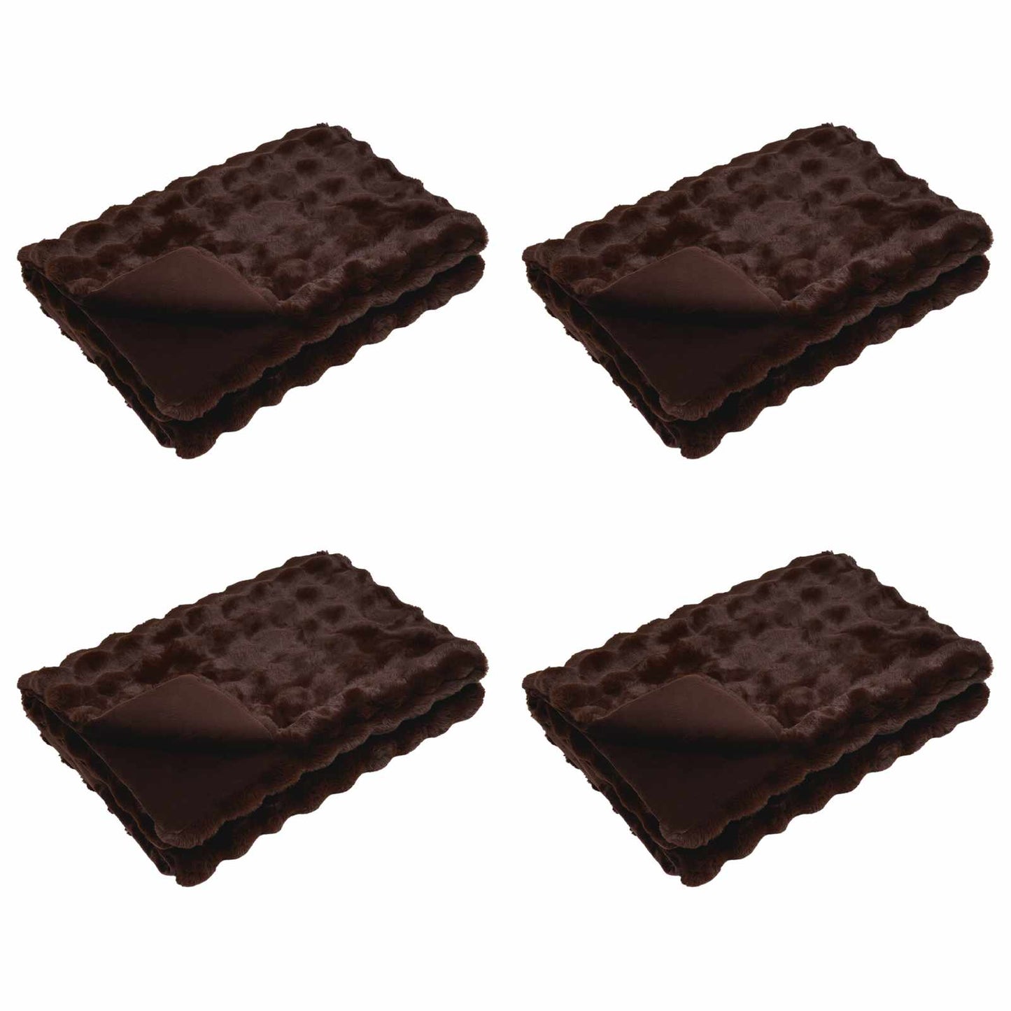 Vidaxl neppels konijnenbont deken olite 4 pcs kameel 150 x 220 cm