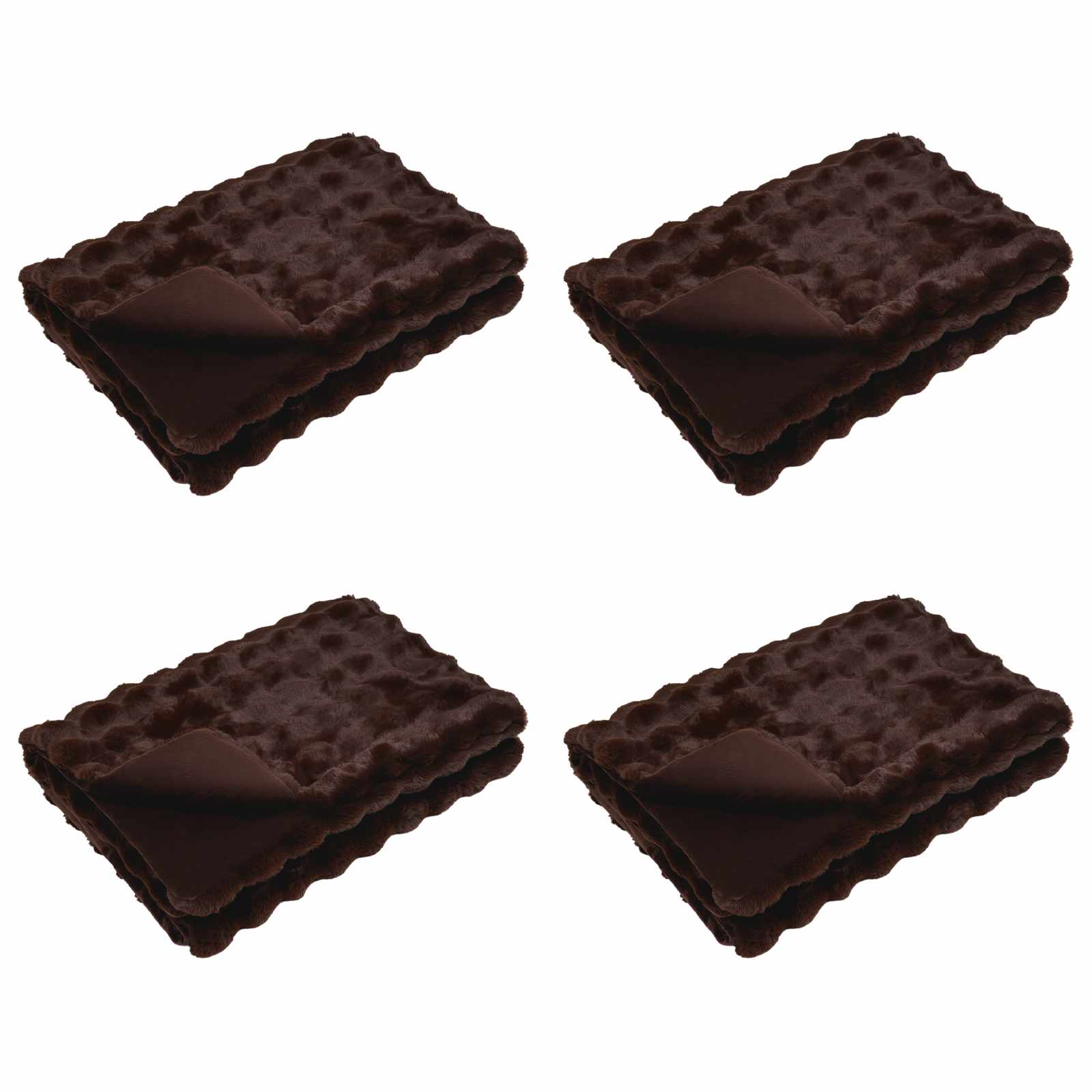 Vidaxl neppels konijnenbont deken olite 4 pcs kameel 150 x 220 cm