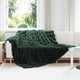 VidaXL coperta in finta pelliccia di coniglio olite 4 pezzi verde scuro 240 x 270 cm