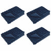 VidaXL coperta in finta pelliccia di coniglio olite 4 pezzi blu navy 220 x 240 cm