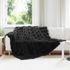 Vidaxl neppels konijnenbont deken olite zwart 240 x 270 cm polyester