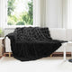VidaXL coperta in finta pelliccia di coniglio olite 4 pezzi nera 220 x 240 cm