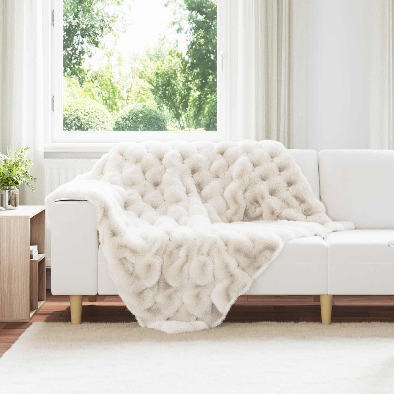 Vidaxl neppels konijnenbont deken olite 4 pcs wit 130 x 150 cm