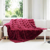 Vidaxl neppels konijnenbont deken olite bordeaux rood 240 x 270 cm
