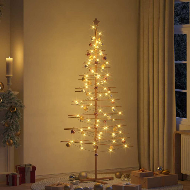Árbol de Navidad de madera VidaXL con bambú estándar marrón 210 cm