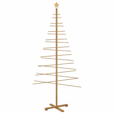 Vidaxl houten kerstboom met standaard bruin 210 cm bamboe