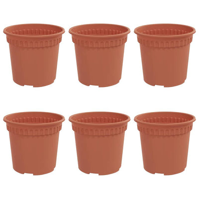 Vidaxl ronde bloempot 6 pcs baksteenrood ø 15 x 12 cm kunststof