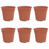 Vidaxl macetero redondo 6 piezas rojo ladrillo ø 19 x 16 cm plástico
