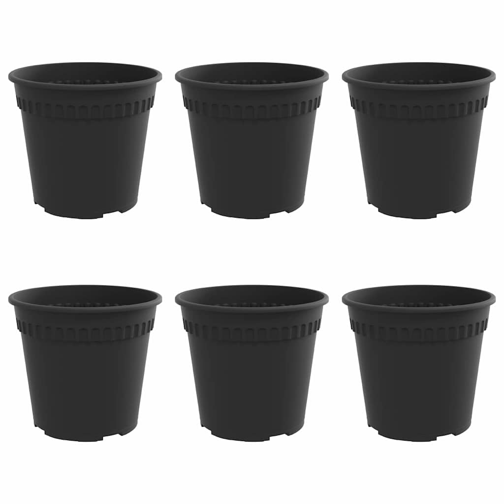 Vidaxx macetero redondo 6 piezas negro ø 19 x 16 cm plástico