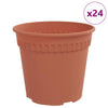Vidaxl macetero redondo 24 piezas rojo ladrillo ø 19 x 16 cm plástico