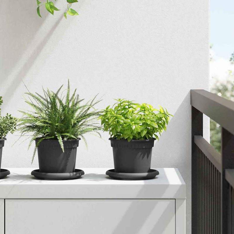 Vidaxl macetero redondo 24 piezas negro ø 12,5 x 10 cm plástico
