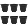 VidaXL macetero redondo 6 piezas negro ø 26 x 21,5 cm plástico